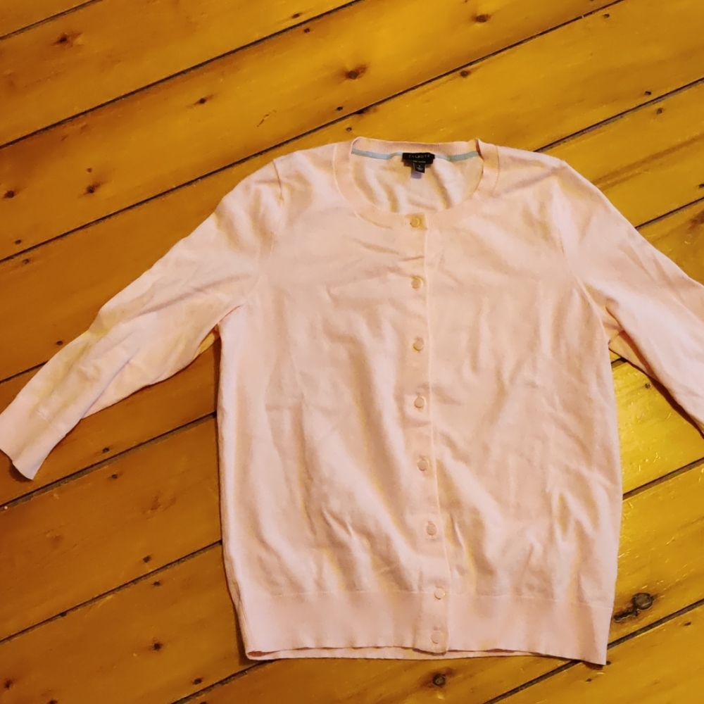 Talbots light pink Pima cardigan
